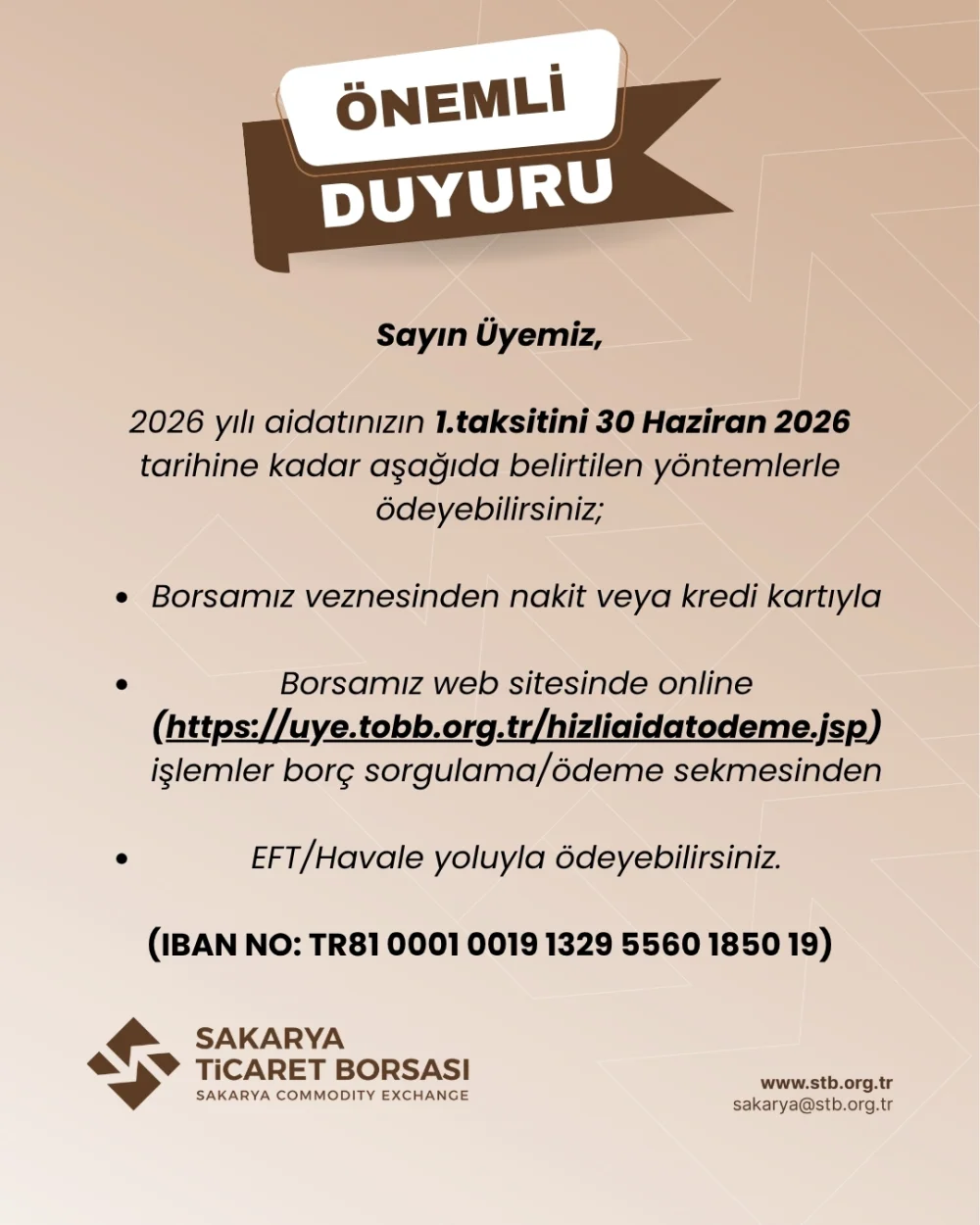 Aidat Ödeme